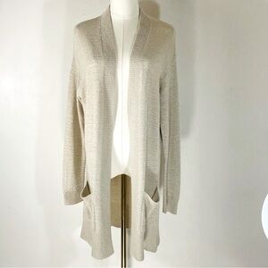 Theory Easy Open Cardigan Sash Light Brown/Oatmeal Size S